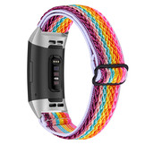 Fitbit Charge 3 / 4 Nylon Stretch Bandje - Multicolour