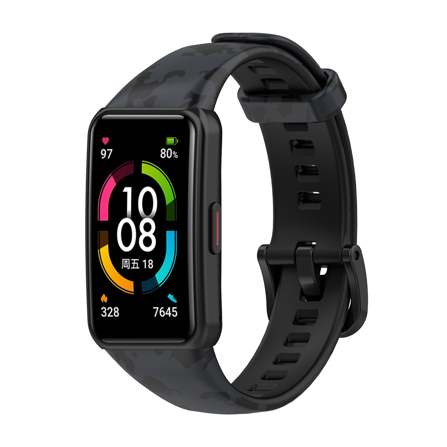 YONO Huawei Band 6 Bandje - Siliconen - Camouflage Zwart