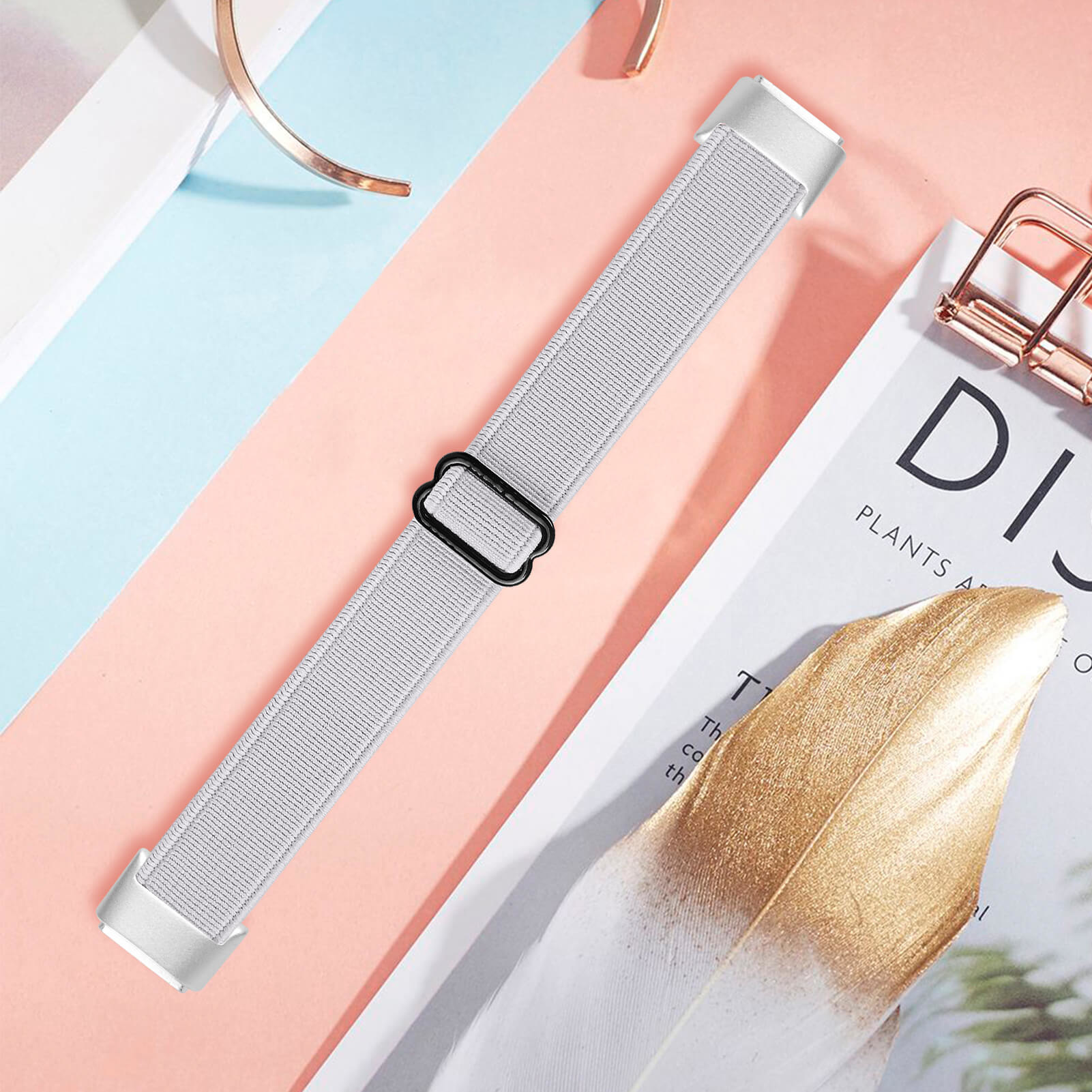 Fitbit Luxe Nylon Stretch Bandje - Wit