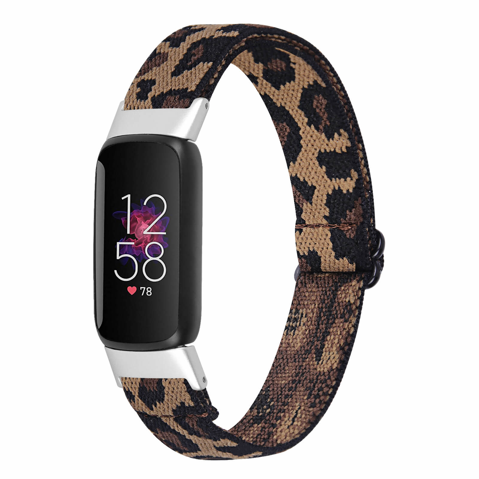 Fitbit Luxe Nylon Stretch Bandje - Leopard
