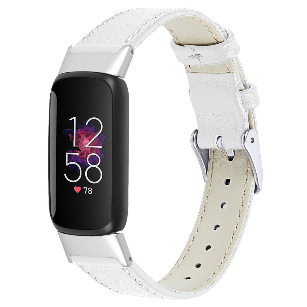 Fitbit Luxe Klassiek Leer Bandje - Wit