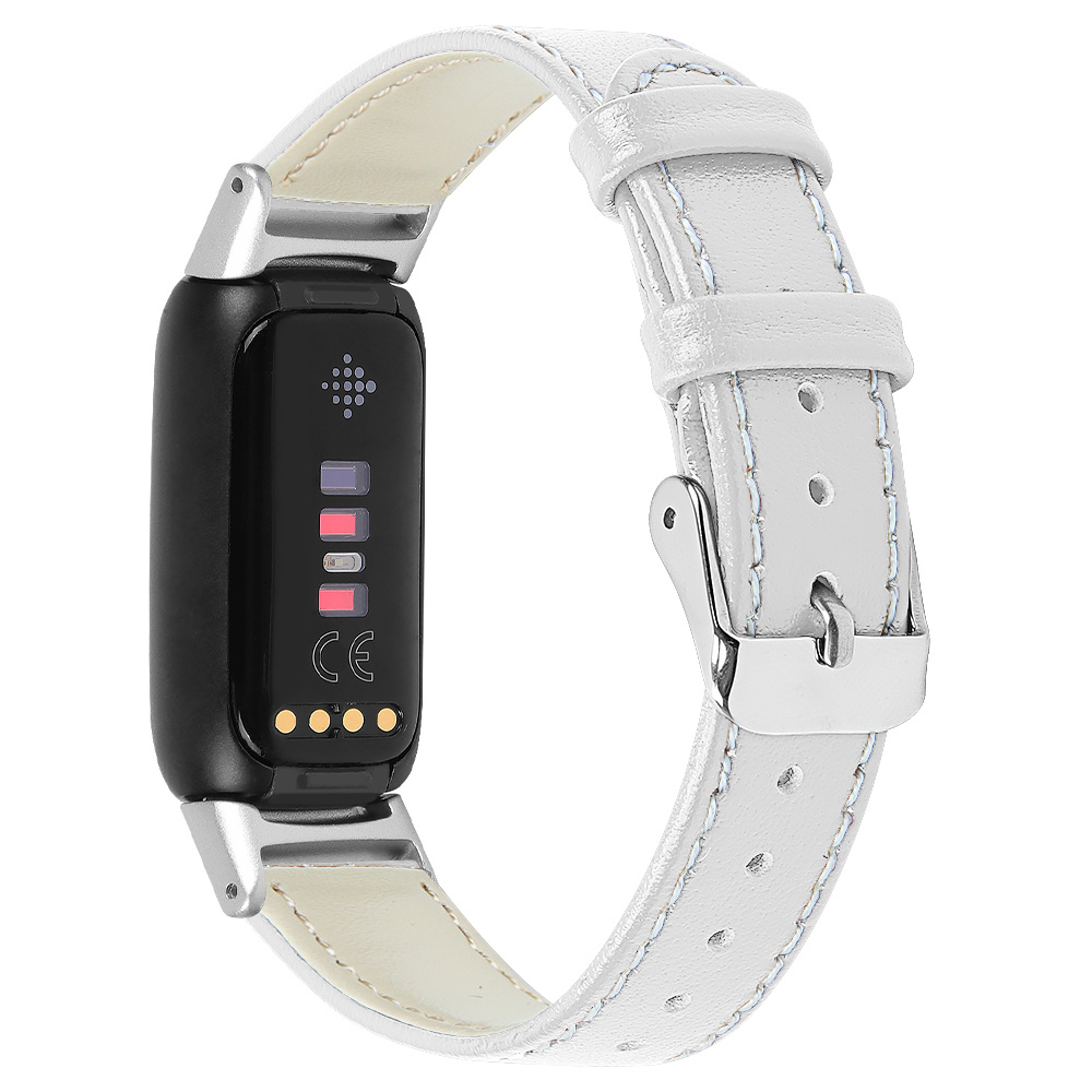 Fitbit Luxe Klassiek Leer Bandje - Wit