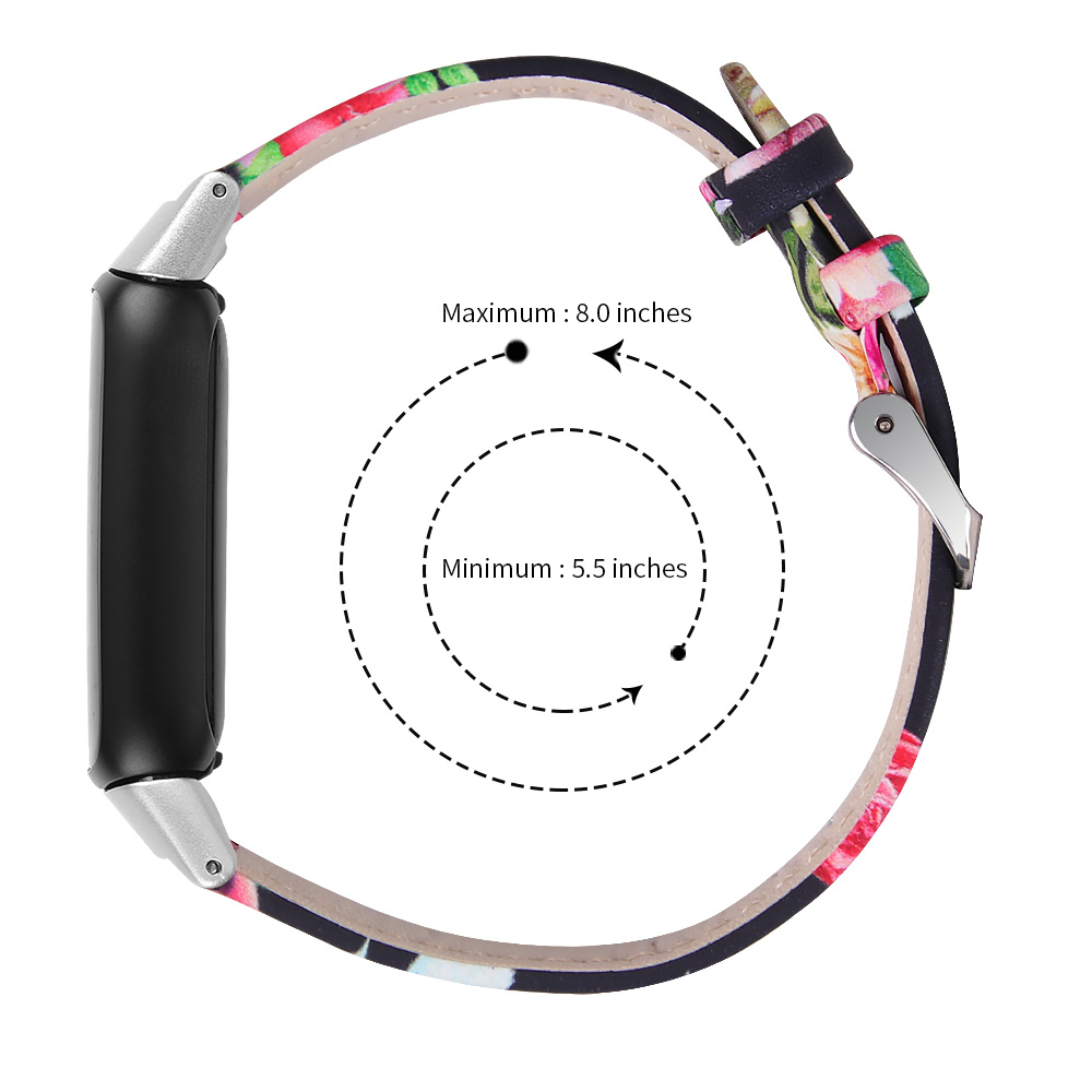 Fitbit Luxe Klassiek Leer Bandje - Bloemen