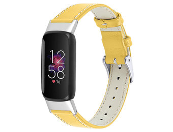 Fitbit Luxe Klassiek Leer Bandje - Geel