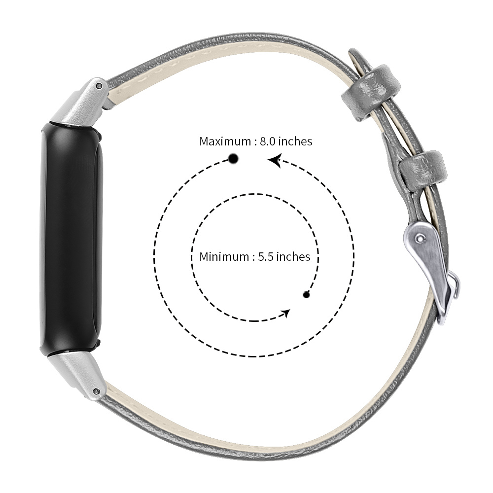 Fitbit Luxe Klassiek Leer Bandje - Grijs