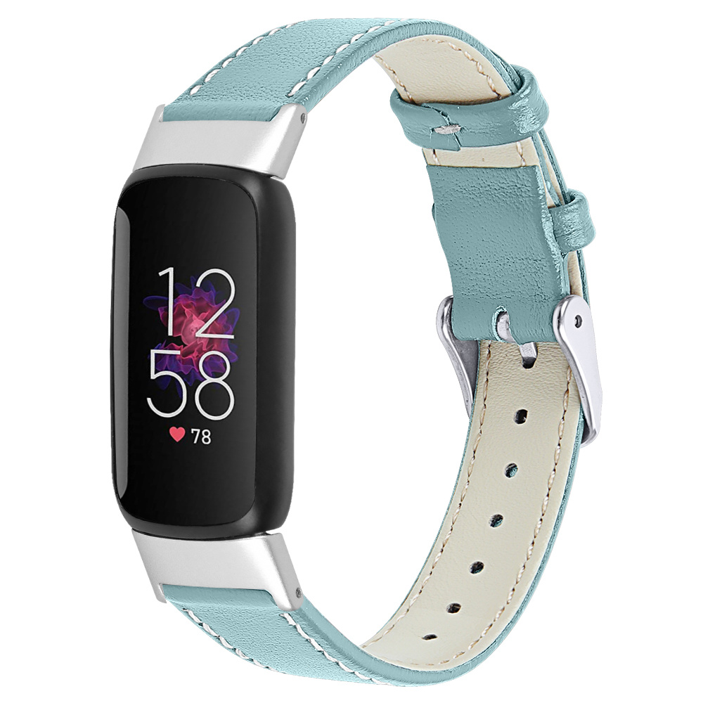 Fitbit Luxe Klassiek Leer Bandje - Blauw