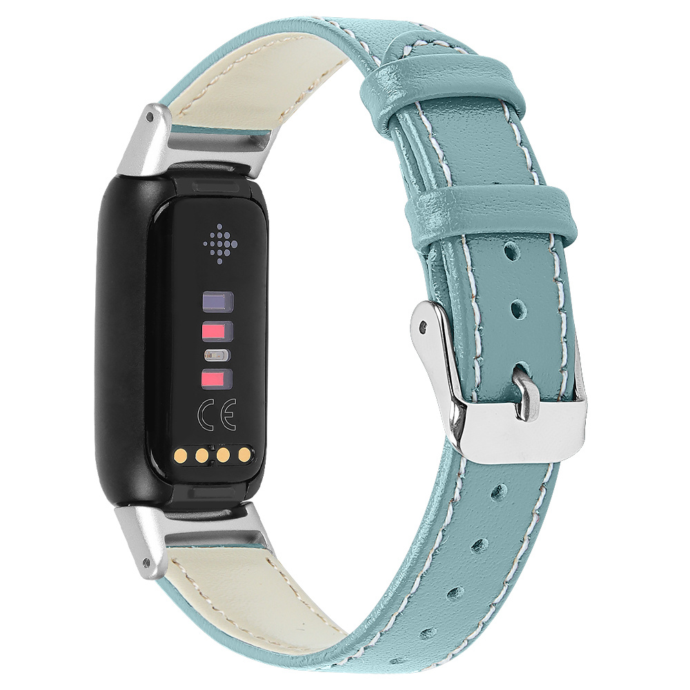 Fitbit Luxe Klassiek Leer Bandje - Blauw
