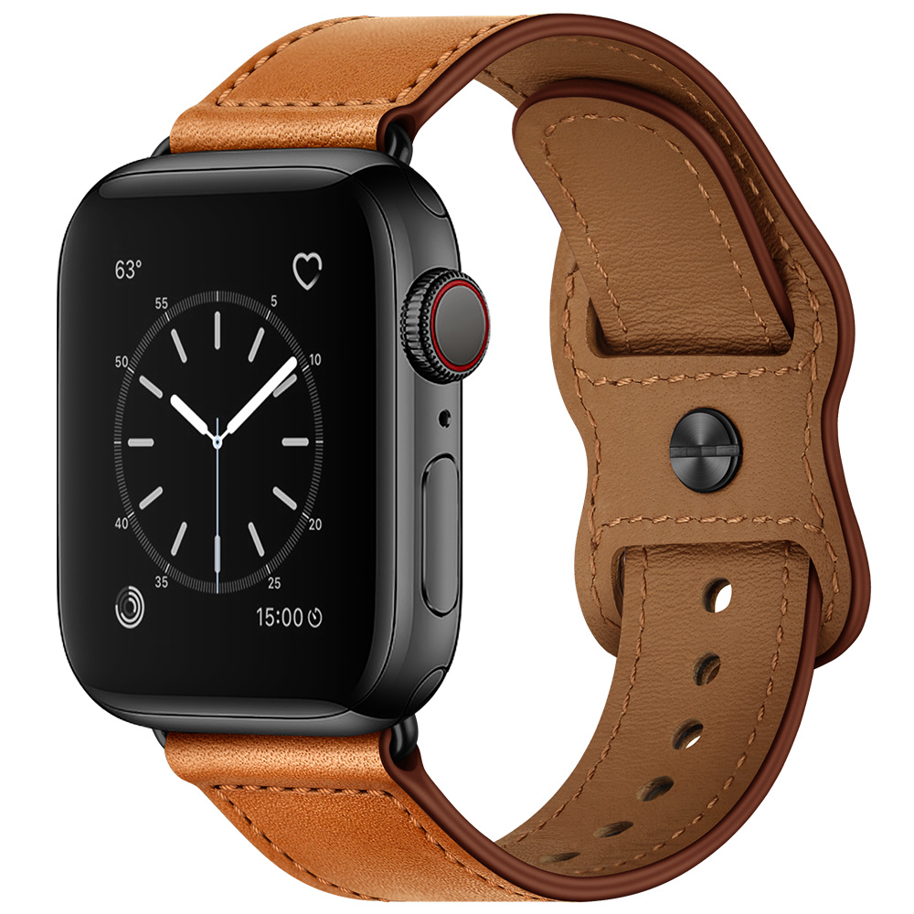 Apple Watch Leer Lima Bandje – Lichtbruin