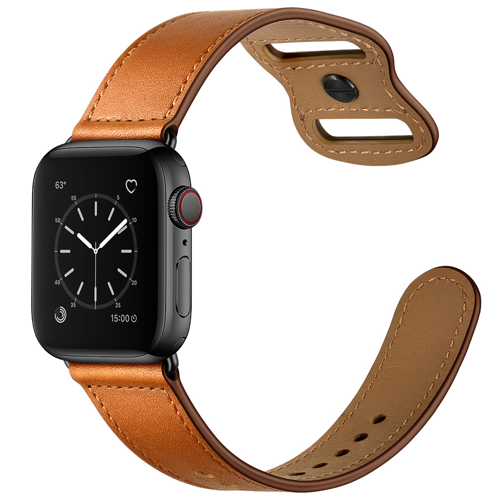 Apple Watch Leer Lima Bandje – Lichtbruin
