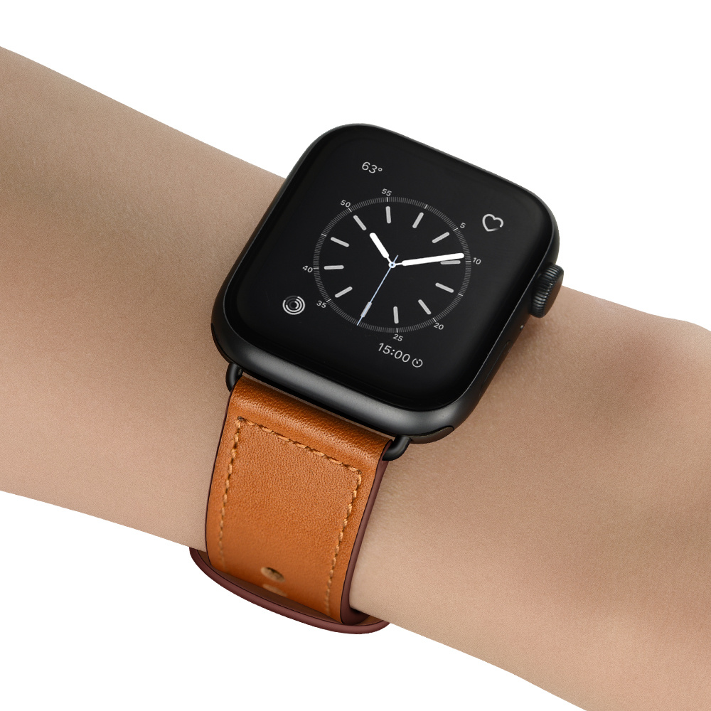 Apple Watch Leer Lima Bandje – Lichtbruin