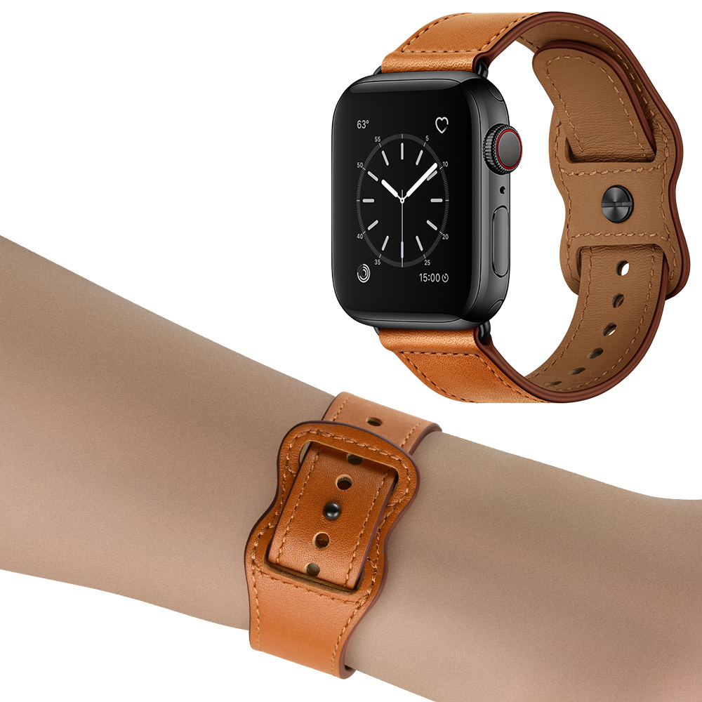 Apple Watch Leer Lima Bandje – Lichtbruin