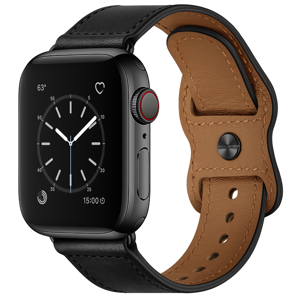 Apple Watch Leer Lima Bandje – Zwart