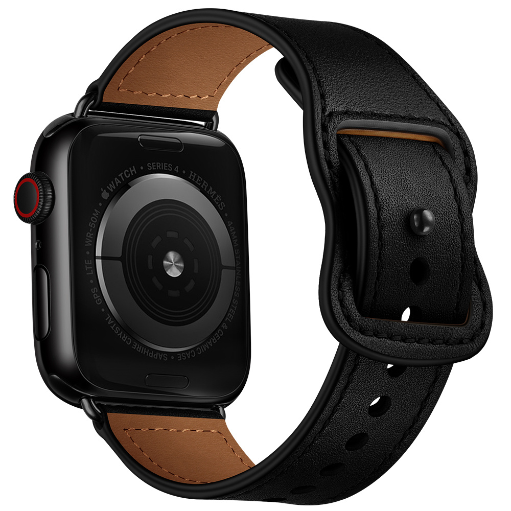 Apple Watch Leer Lima Bandje – Zwart