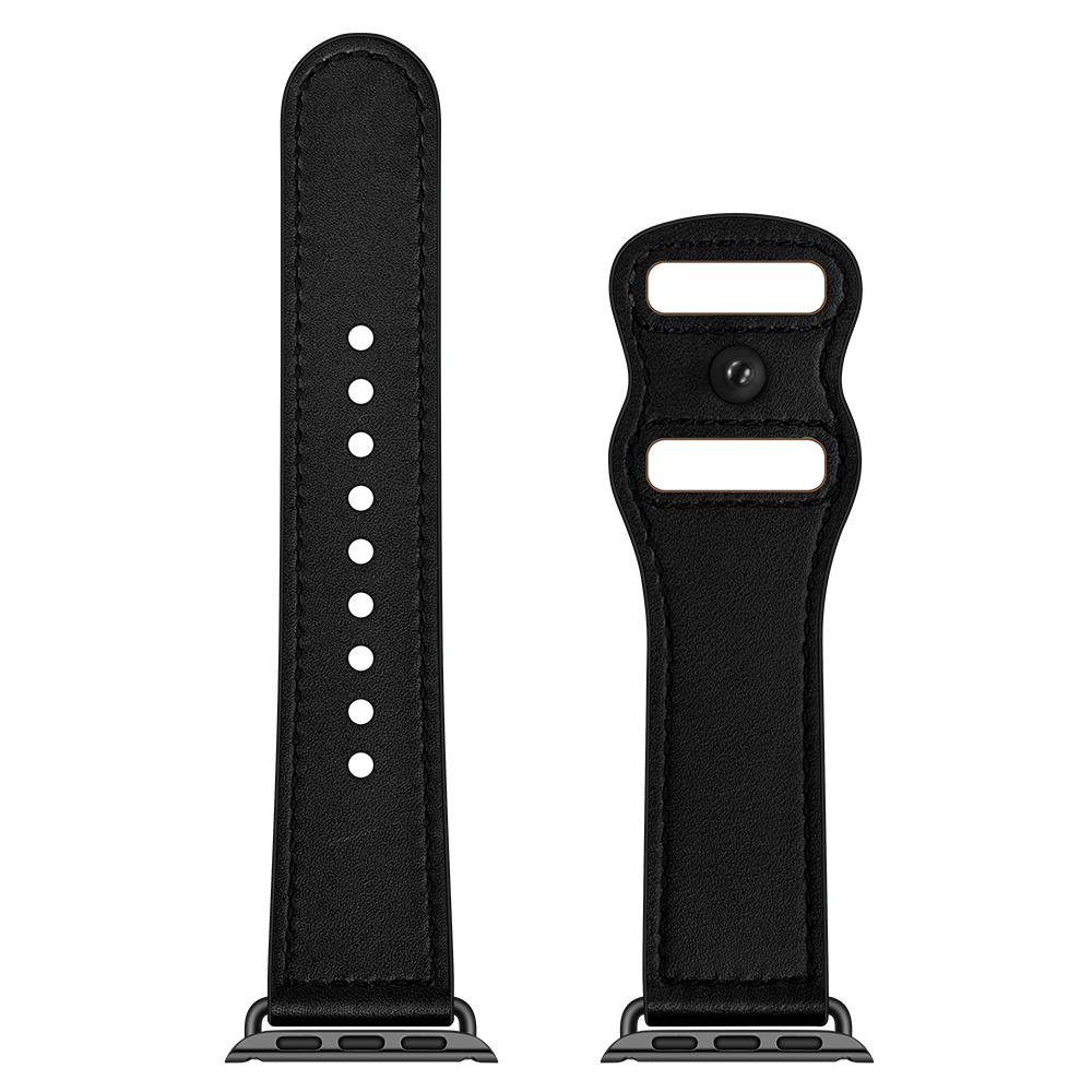 Apple Watch Leer Lima Bandje – Zwart