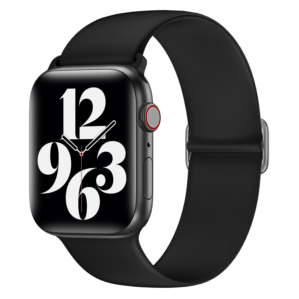 Apple Watch Siliconen Stretch Bandje - Zwart