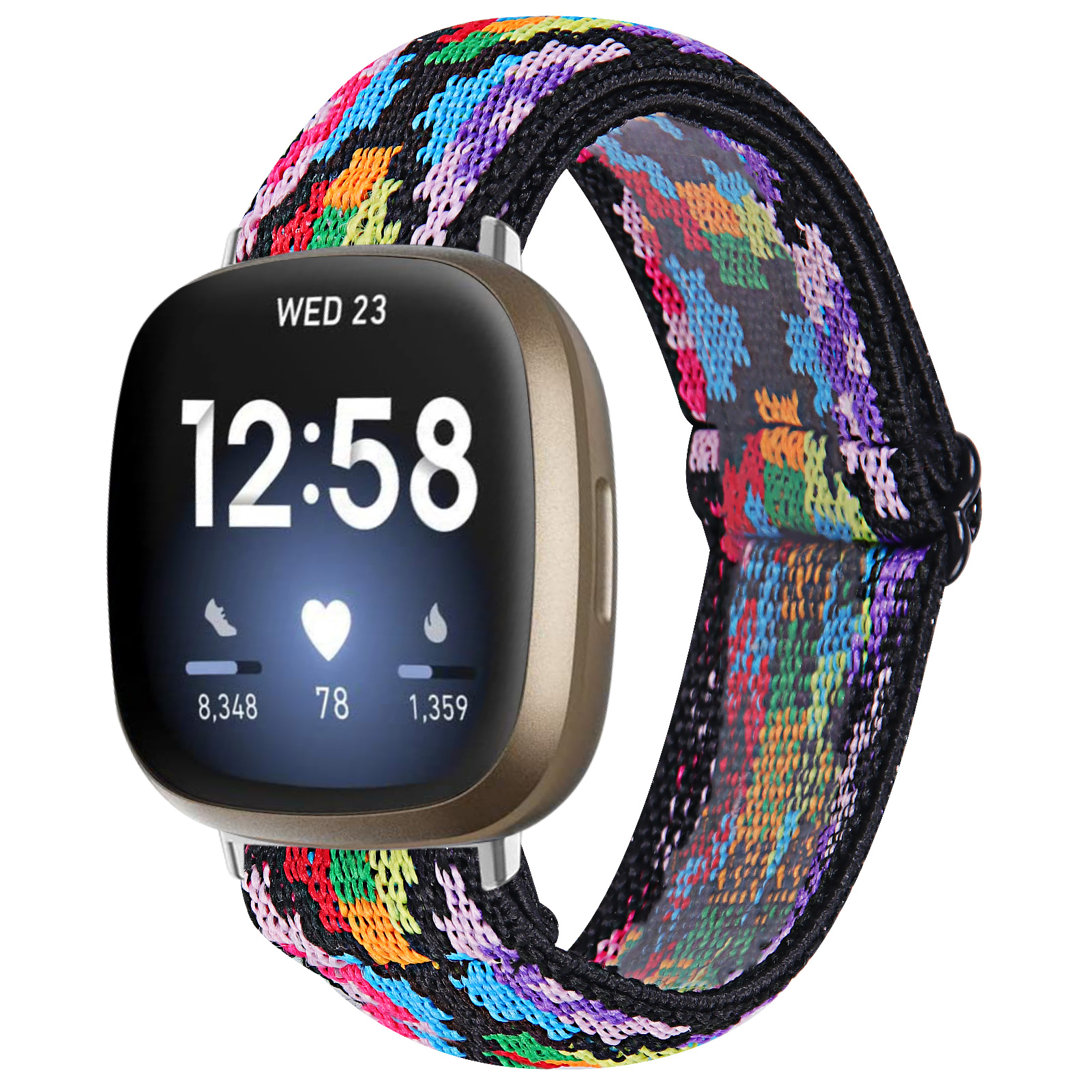 Fitbit Versa 3 / Sense Nylon Stretch Bandje - Multicolour