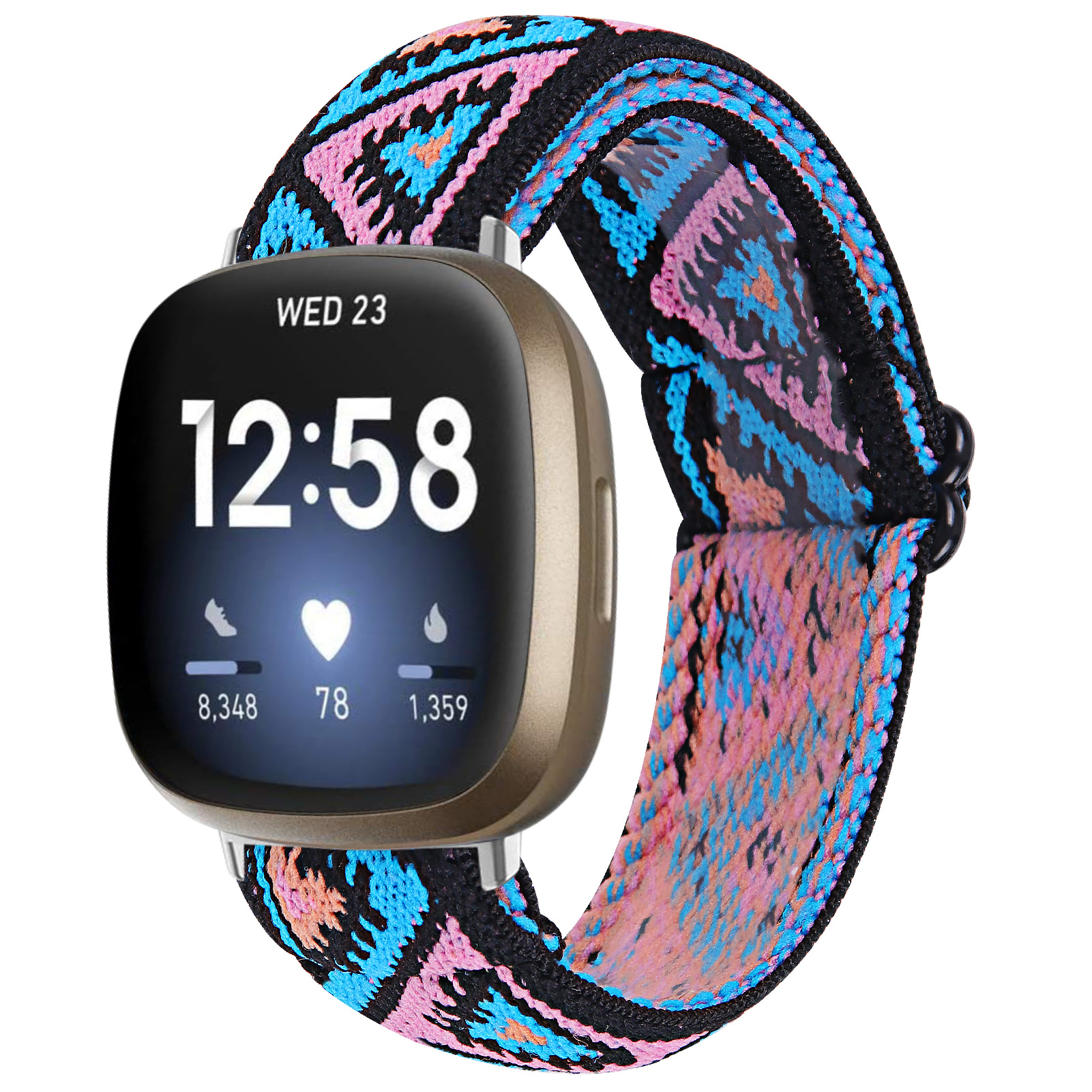 Fitbit Versa 3 / Sense Nylon Stretch Bandje - Triangle