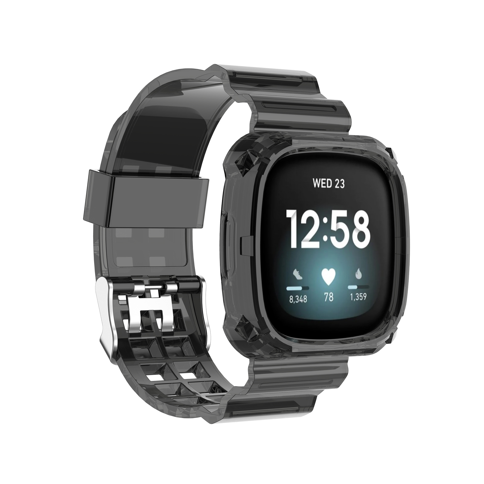 Fitbit Versa 4 / 3 / Sense Lucent Bandje - Zwart