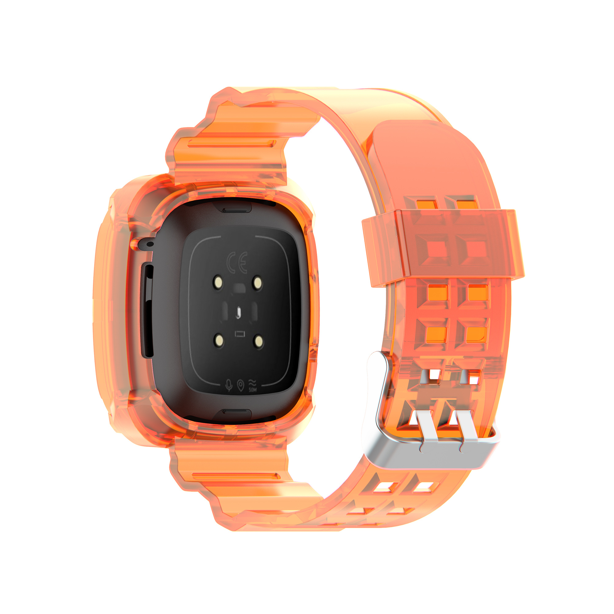 Fitbit Versa 3 / Sense Siliconen Lucent Bandje - Oranje