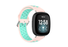 Fitbit Versa 3 / Sense Sport Air Bandje - Oranje / Turquoise