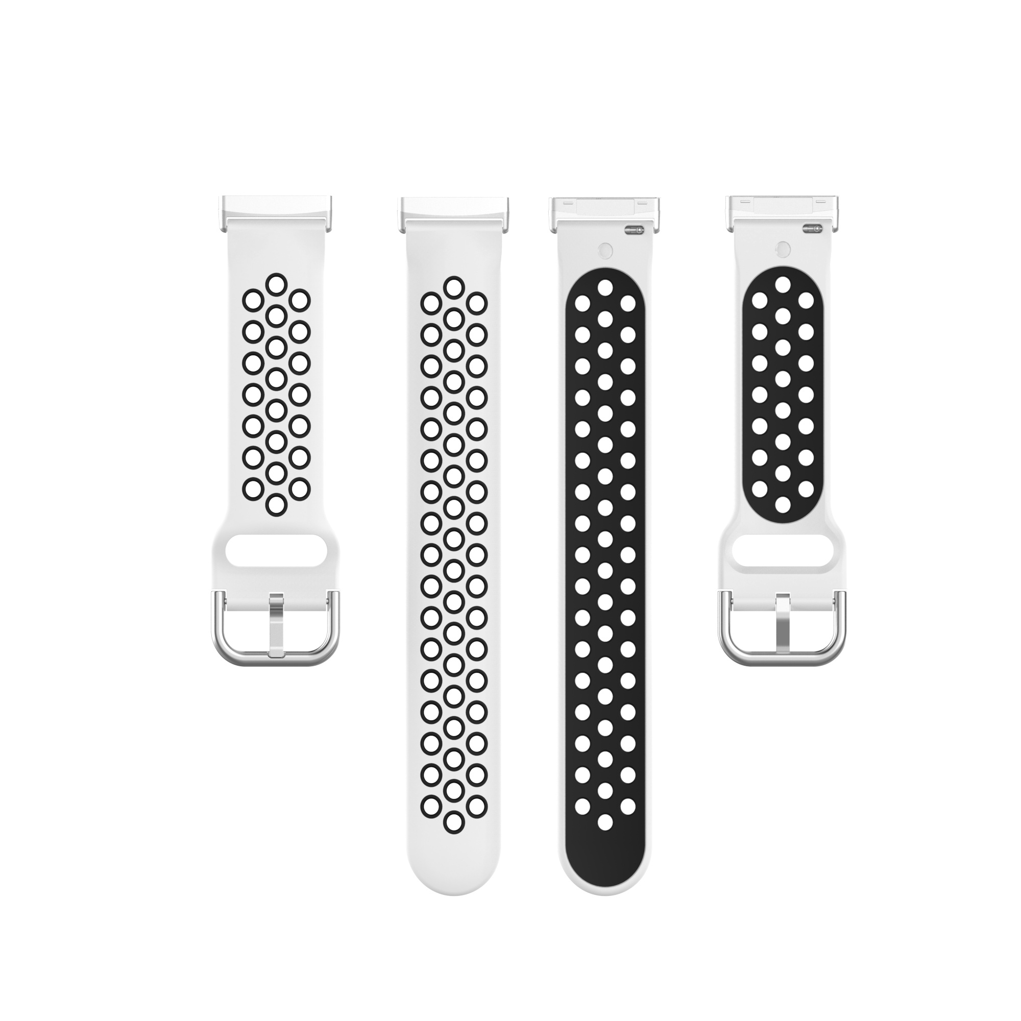 Fitbit Versa 3 / Sense Sport Air Bandje - Wit / Zwart