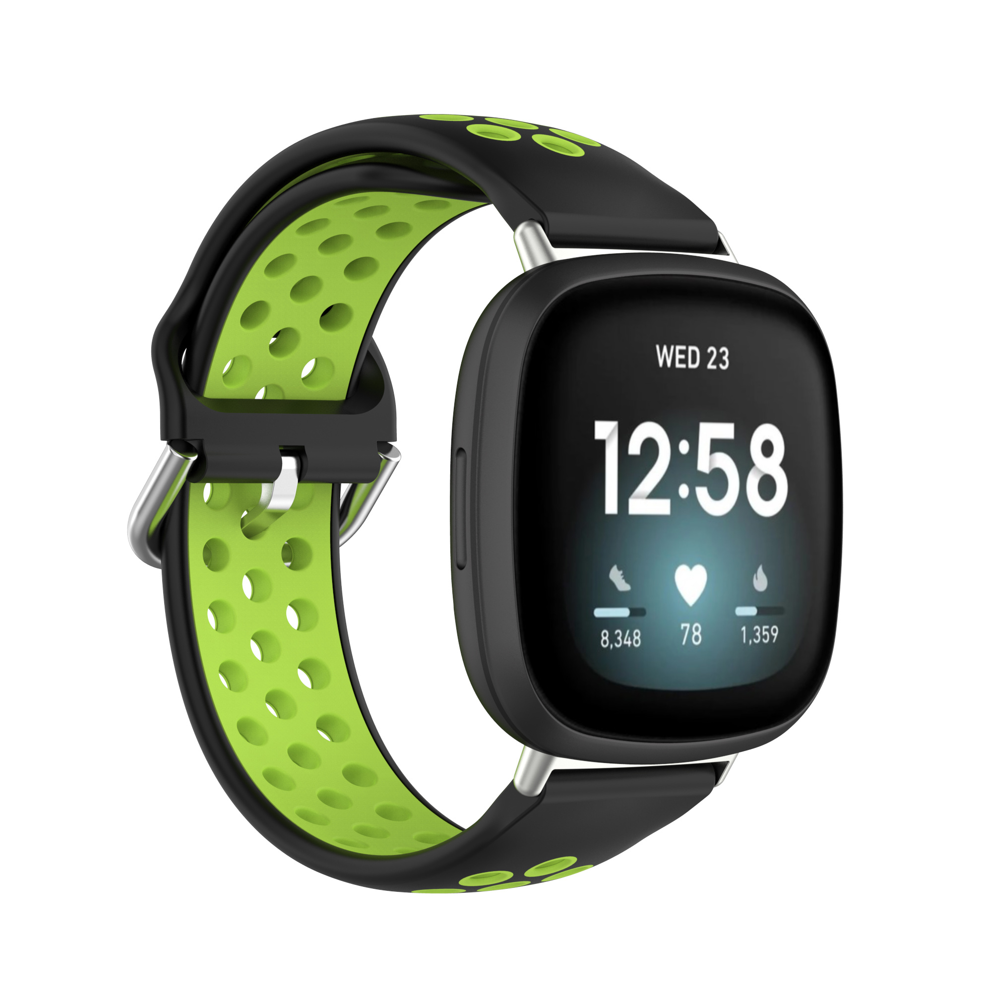 Fitbit Versa 3 / Sense Sport Air Bandje - Zwart / Groen