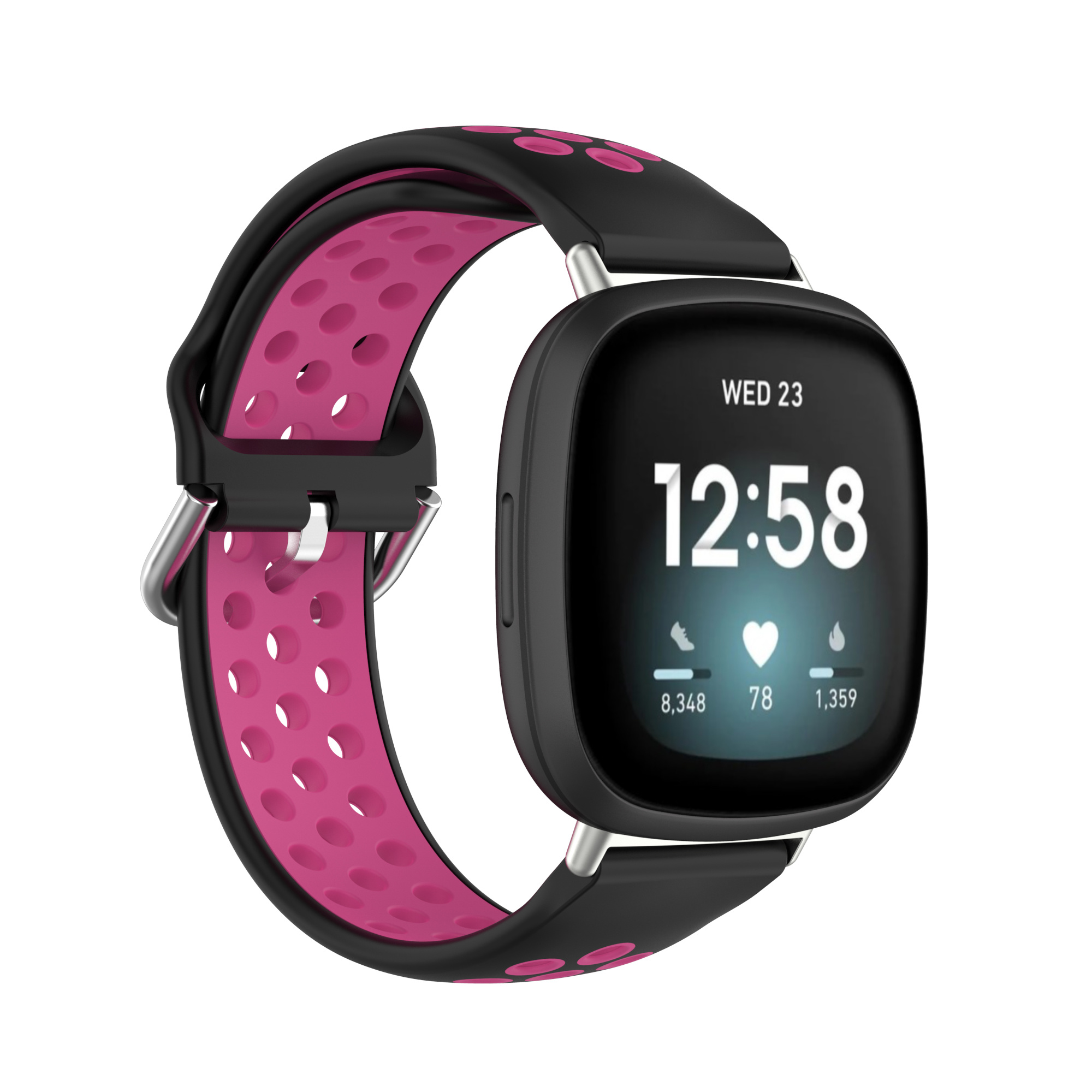 Fitbit Versa 3 / Sense Sport Air Bandje - Zwart / Roze