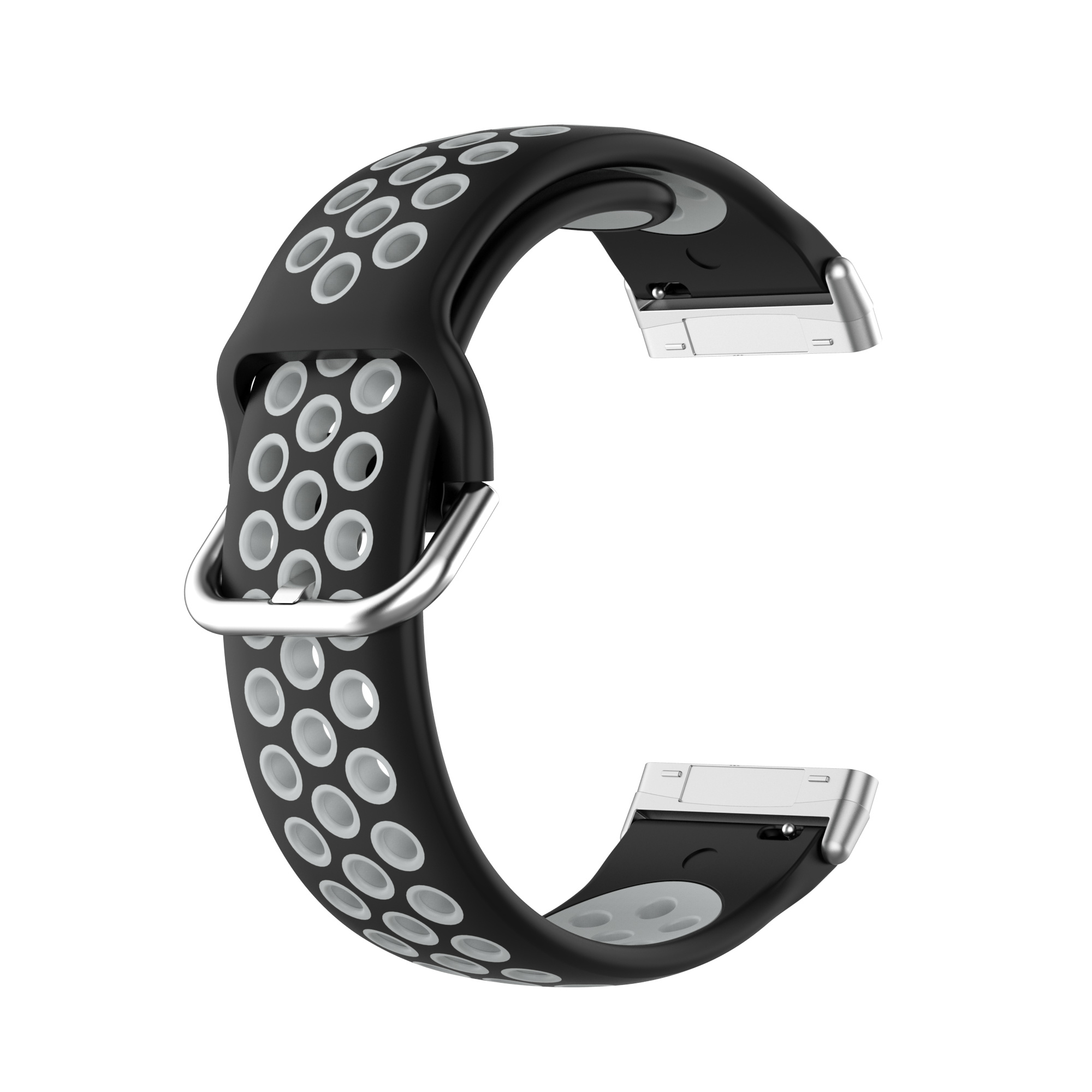 Fitbit Versa 3 / Sense Sport Air Bandje - Zwart / Grijs