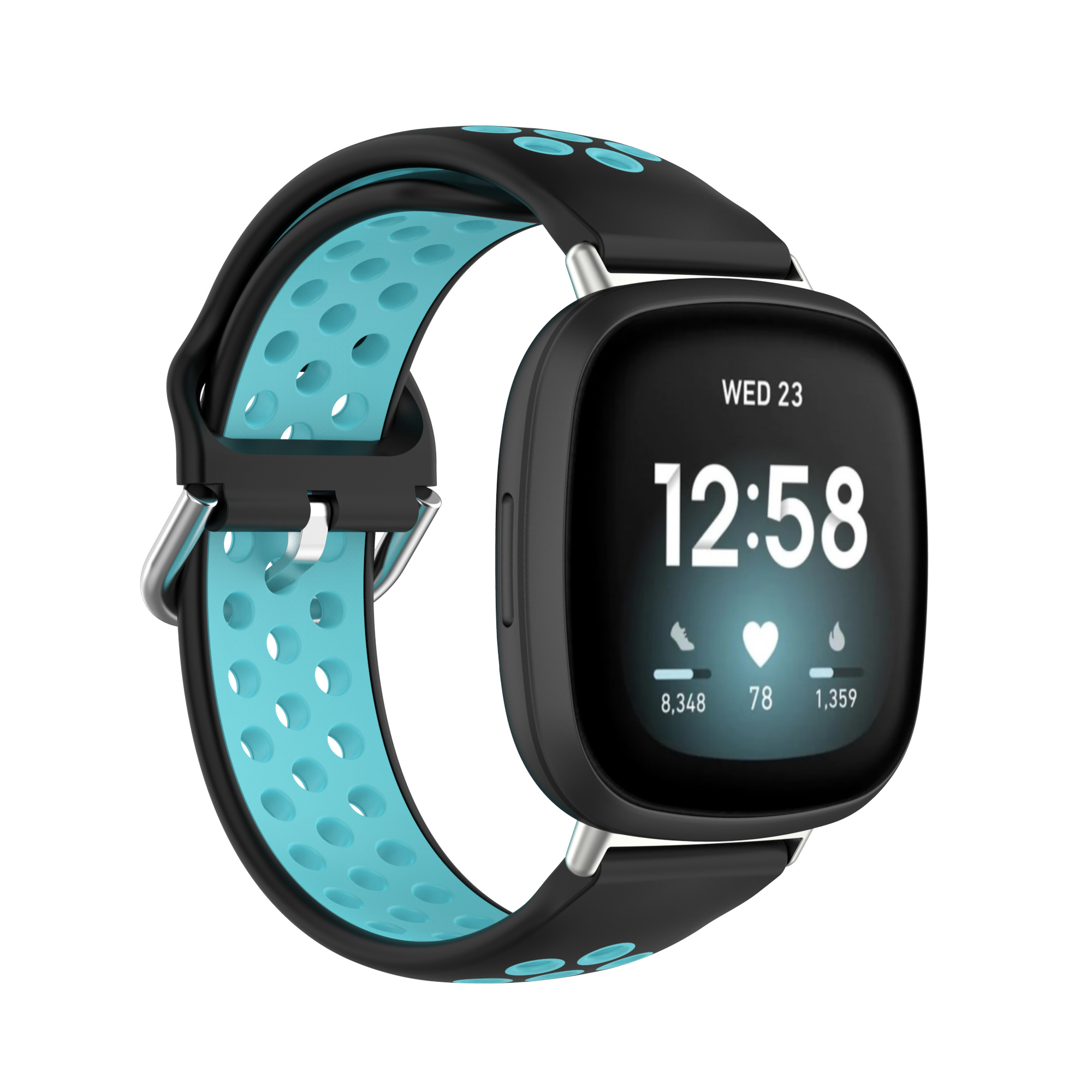 Fitbit Versa 3 / Sense Sport Air Bandje - Zwart / Blauw