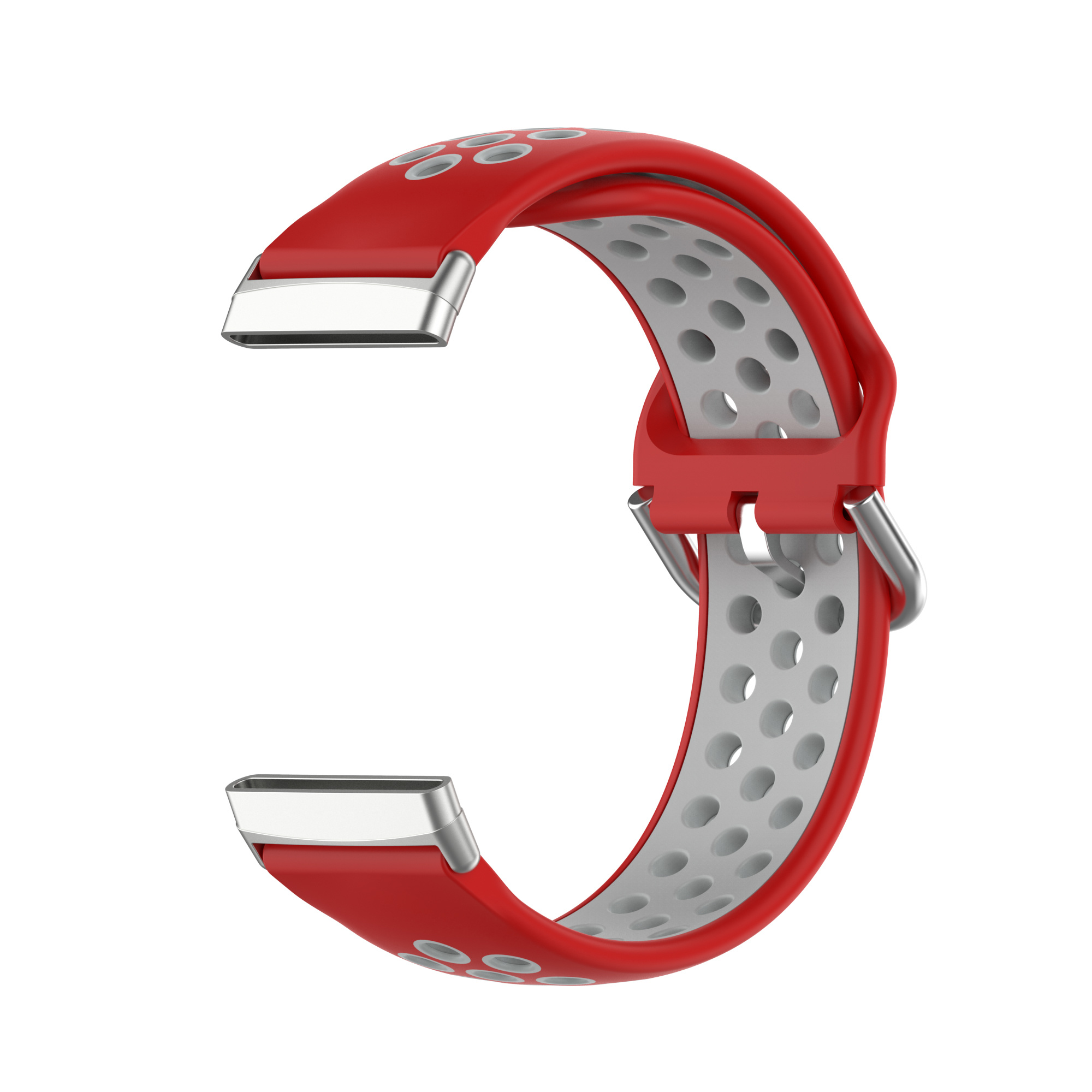 Fitbit Versa 3 / Sense Sport Air Bandje - Rood / Grijs