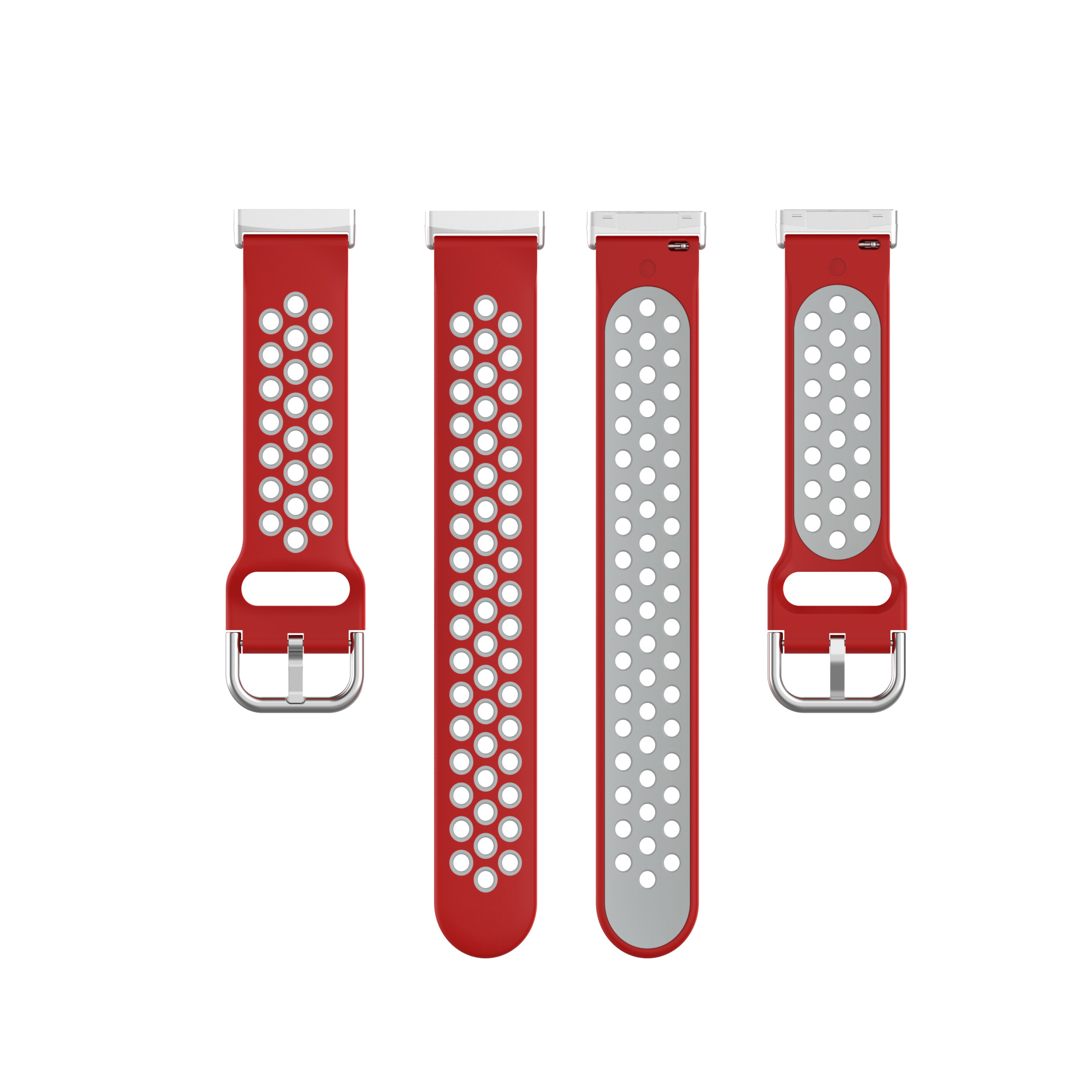 Fitbit Versa 3 / Sense Sport Air Bandje - Rood / Grijs