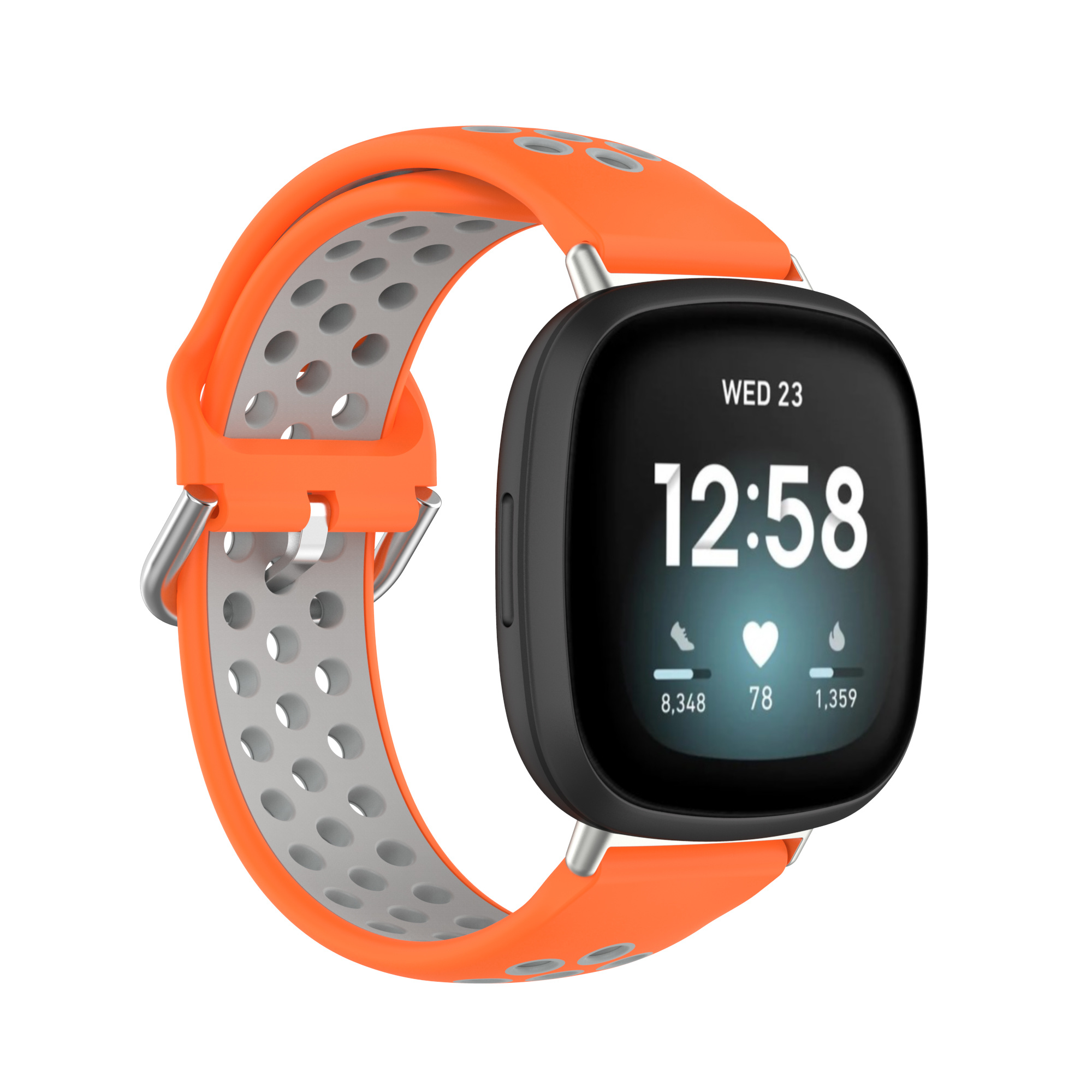 Fitbit Versa 3 / Sense Sport Air Bandje - Oranje / Grijs