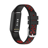 Fitbit Luxe Sport Air Bandje - Zwart / Rood