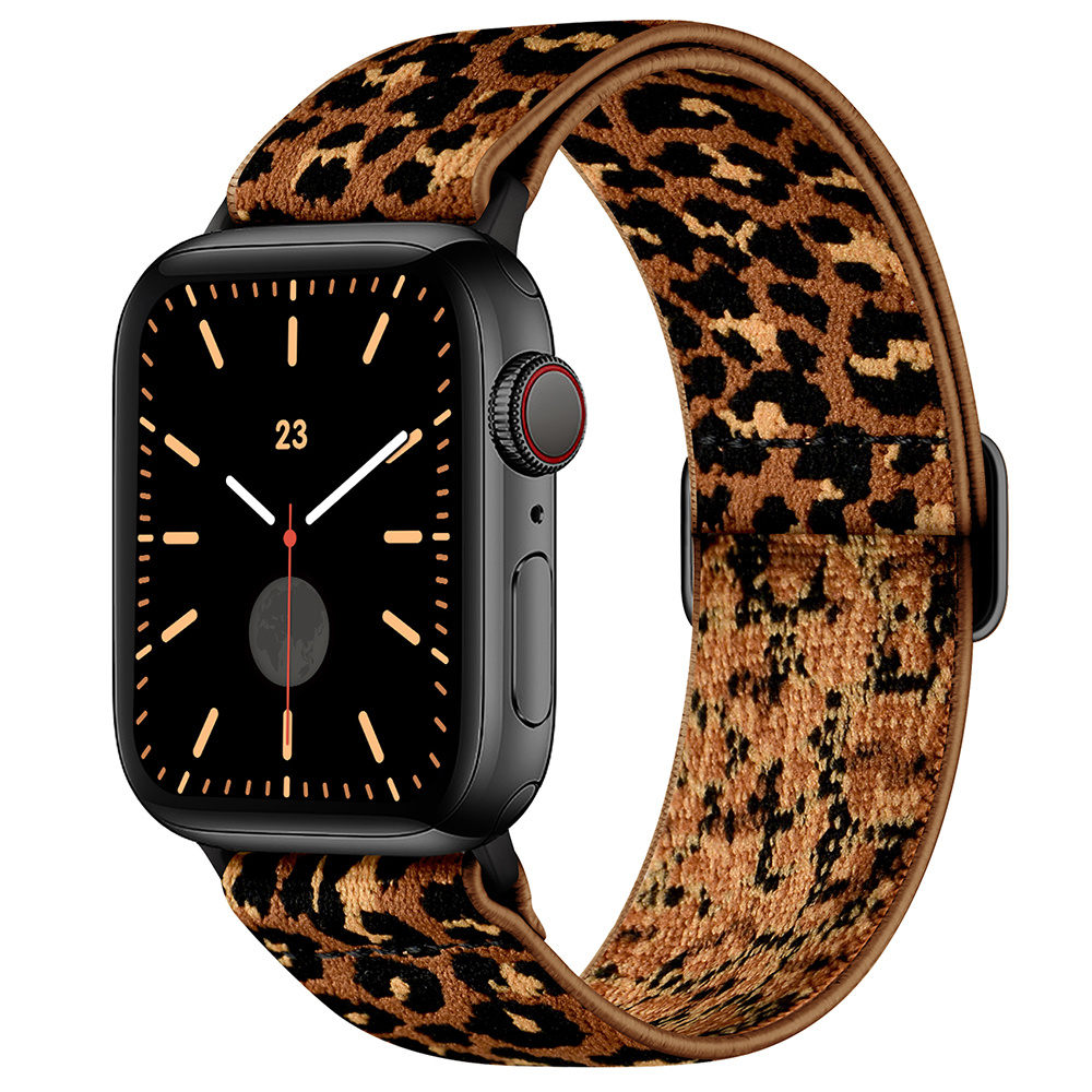 Apple Watch Nylon Stretch Bandje - Luipaard