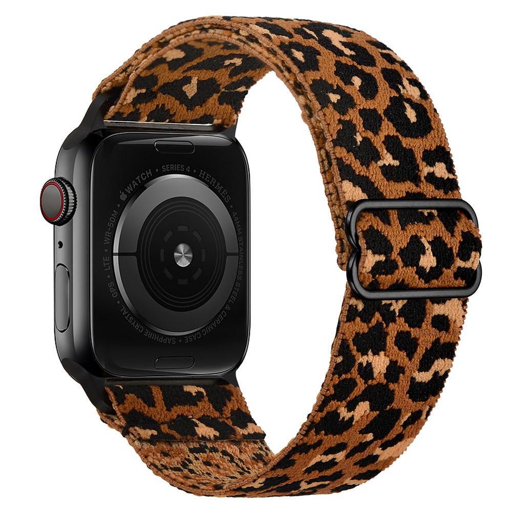 Apple Watch Nylon Stretch Bandje - Luipaard