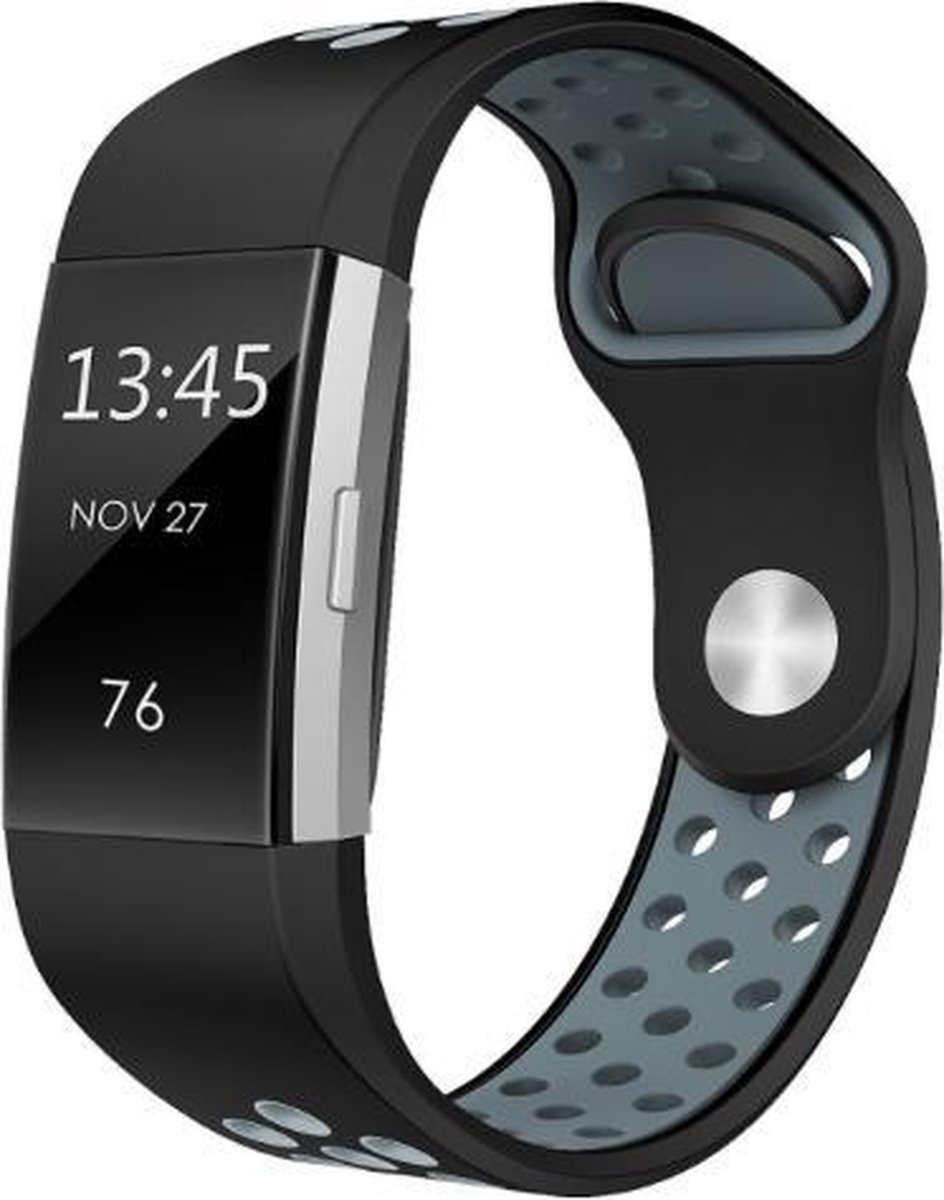 Fitbit Charge 2 Sport Air Bandje - Zwart Grijs