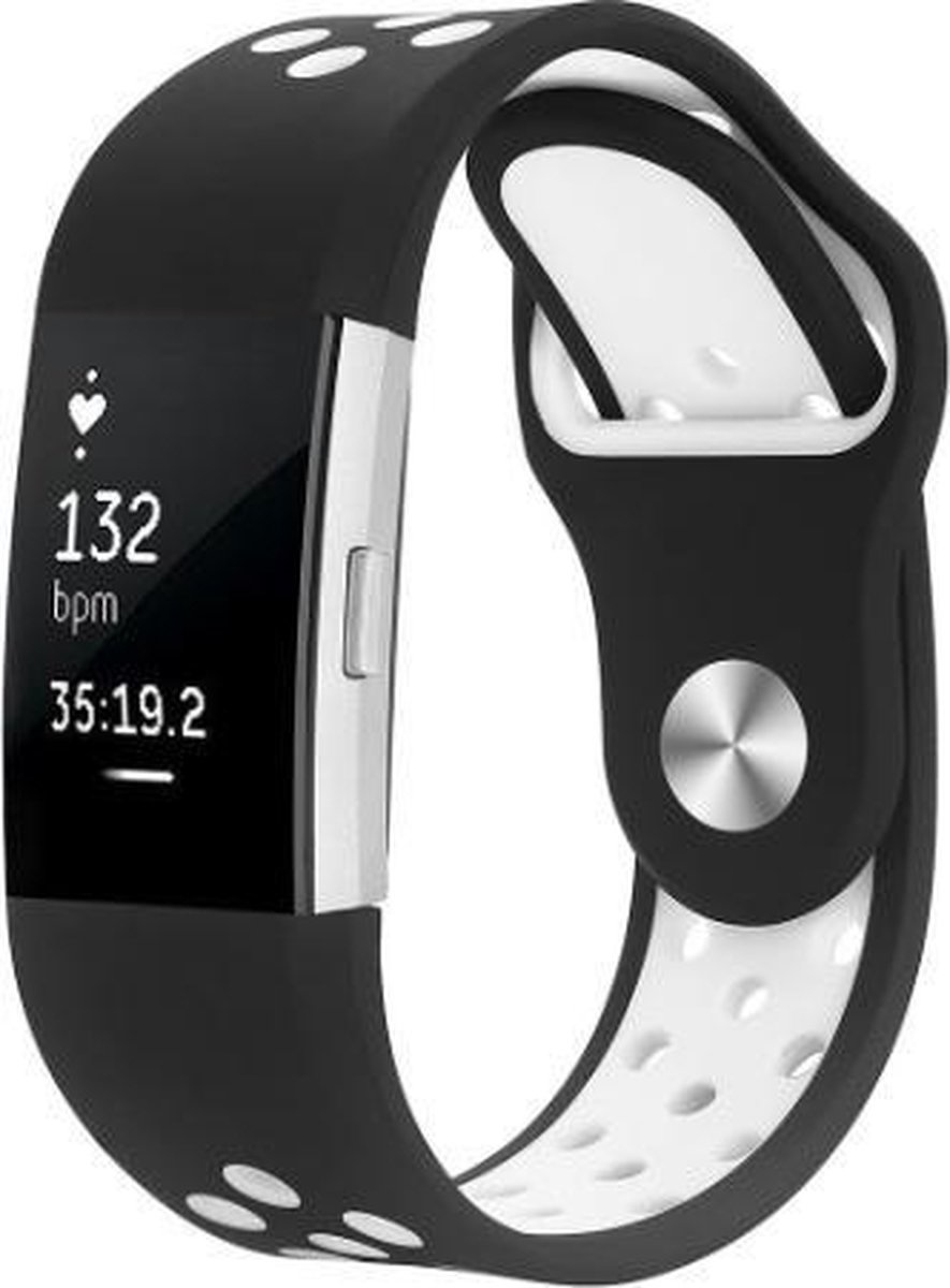 Fitbit Charge 2 Sport Air Bandje - Zwart Wit