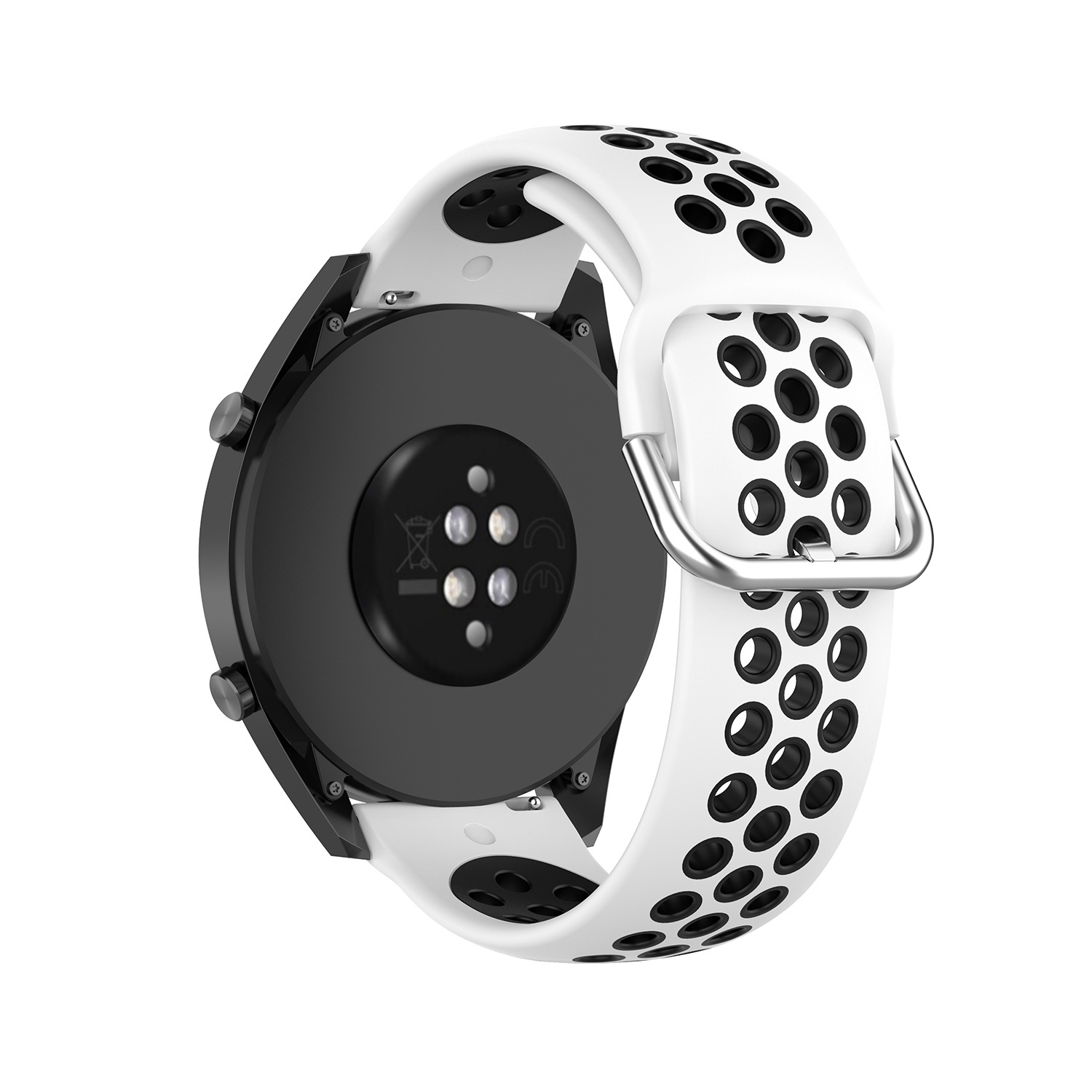 Sport Air bandje 22mm Universeel - Wit / Zwart