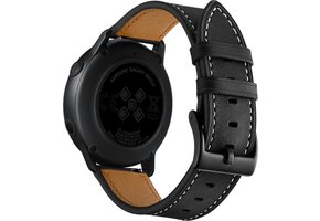 Leer Bandje 20mm Universeel - Zwart