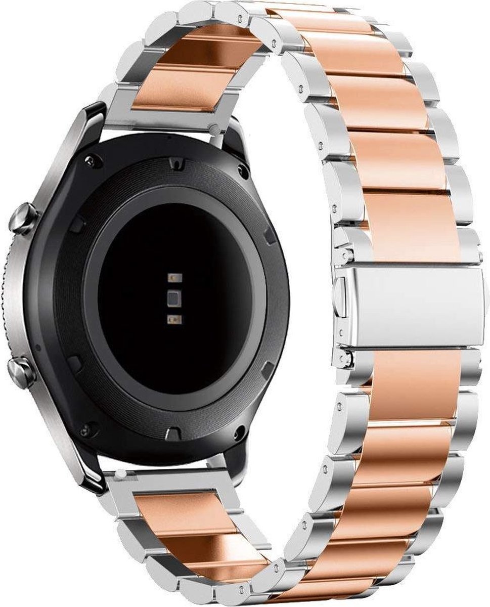 Schakel Bandje 22mm Universeel Zilver Rosé G - YONO Smartwatch Bandjes