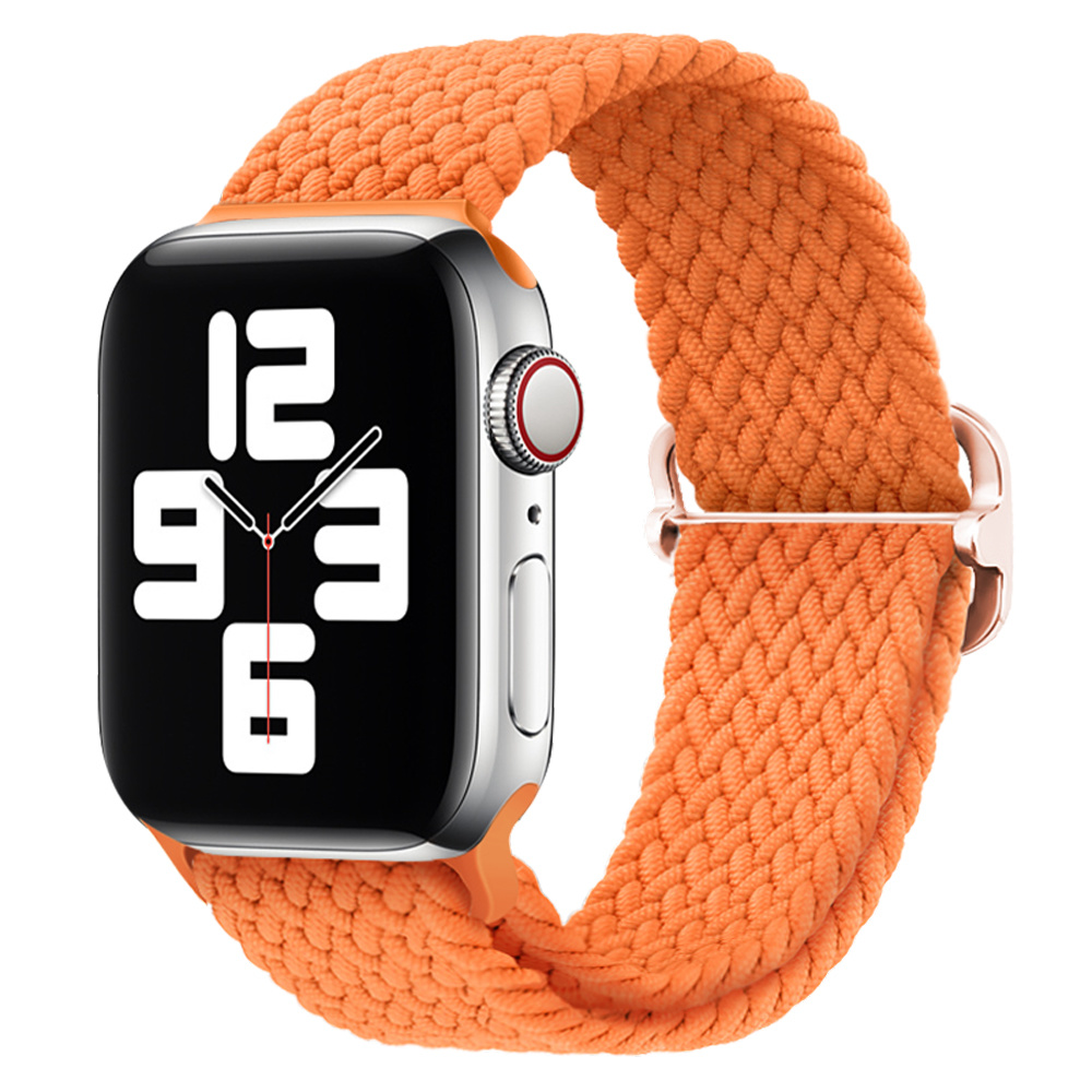 Apple Watch Gevlochten Nylon Stretch Bandje - Oranje