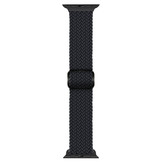 Apple Watch Gevlochten Nylon Stretch Bandje - Zwart