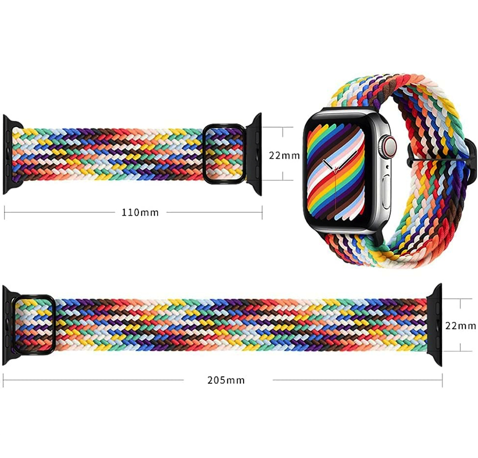 Apple Watch Gevlochten Nylon Stretch Bandje - Multicolour