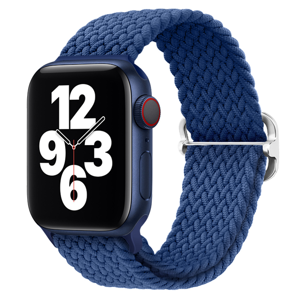 Apple Watch Gevlochten Nylon Stretch Bandje - Blauw