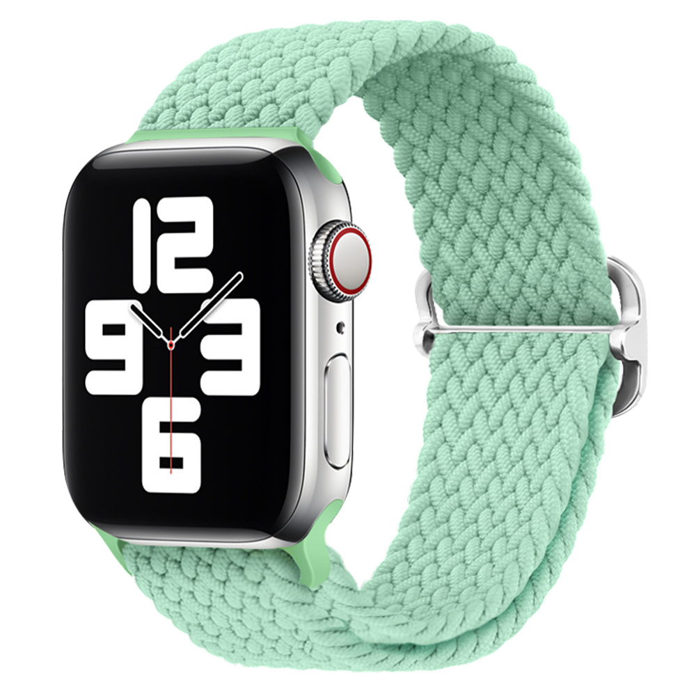 Apple Watch Gevlochten Nylon Stretch Bandje - Lichtgroen