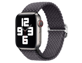 Apple Watch Gevlochten Nylon Stretch Bandje - Donkergrijs