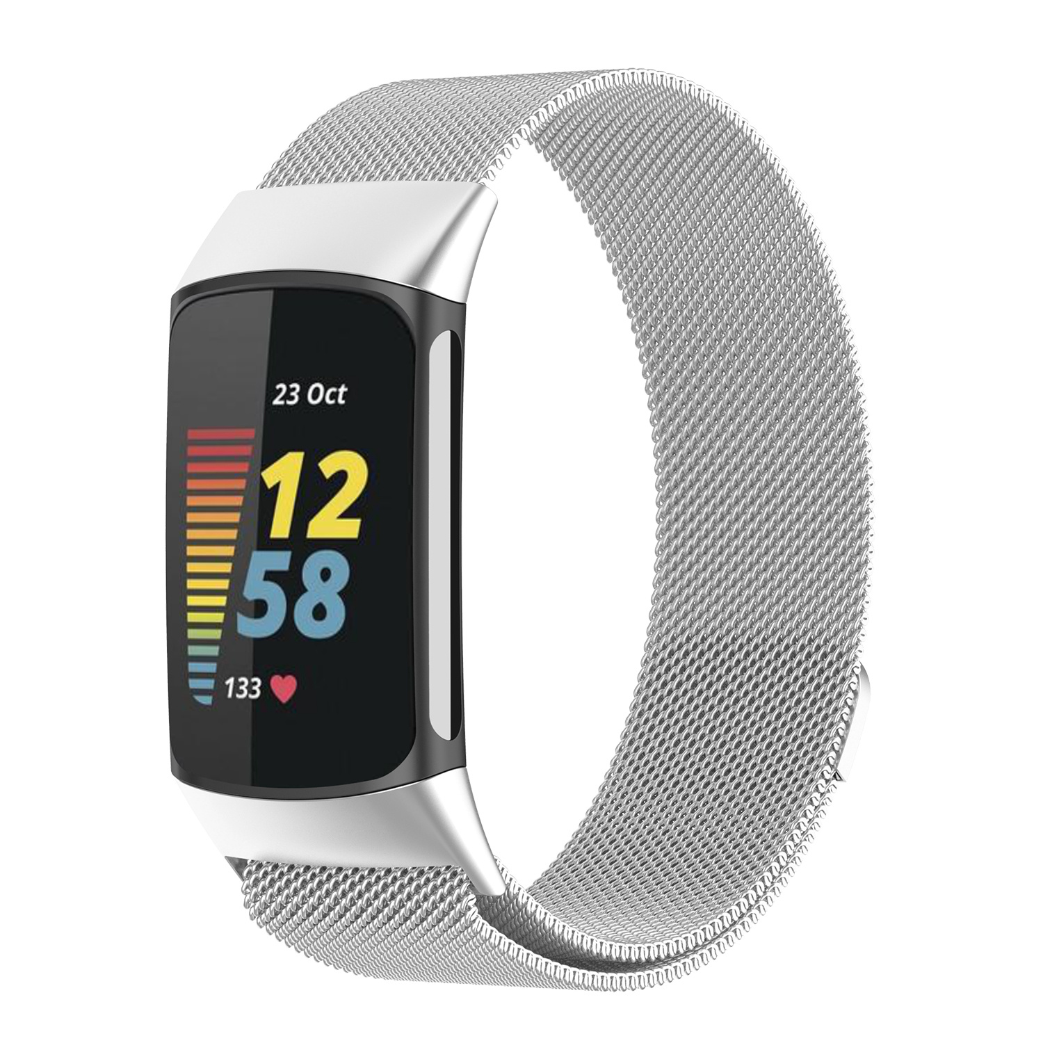 Fitbit Charge 5 Milanees Bandje - Zilver