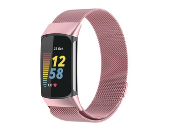 Fitbit Charge 5 Milanees Bandje - Roze