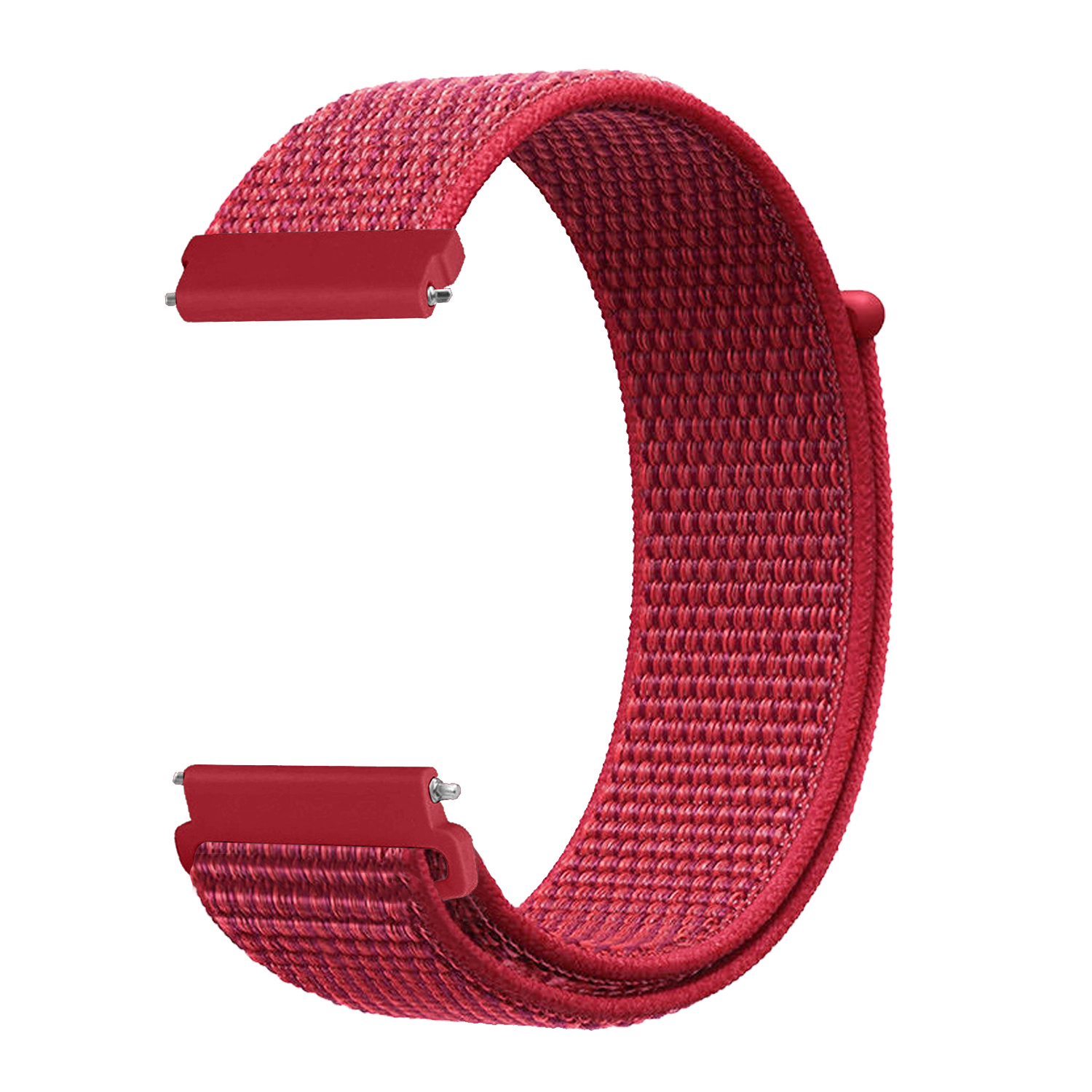 Nylon Velcro Bandje 22mm Universeel - Rood