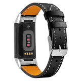 Fitbit Charge 5 Leer Bandje - Zwart